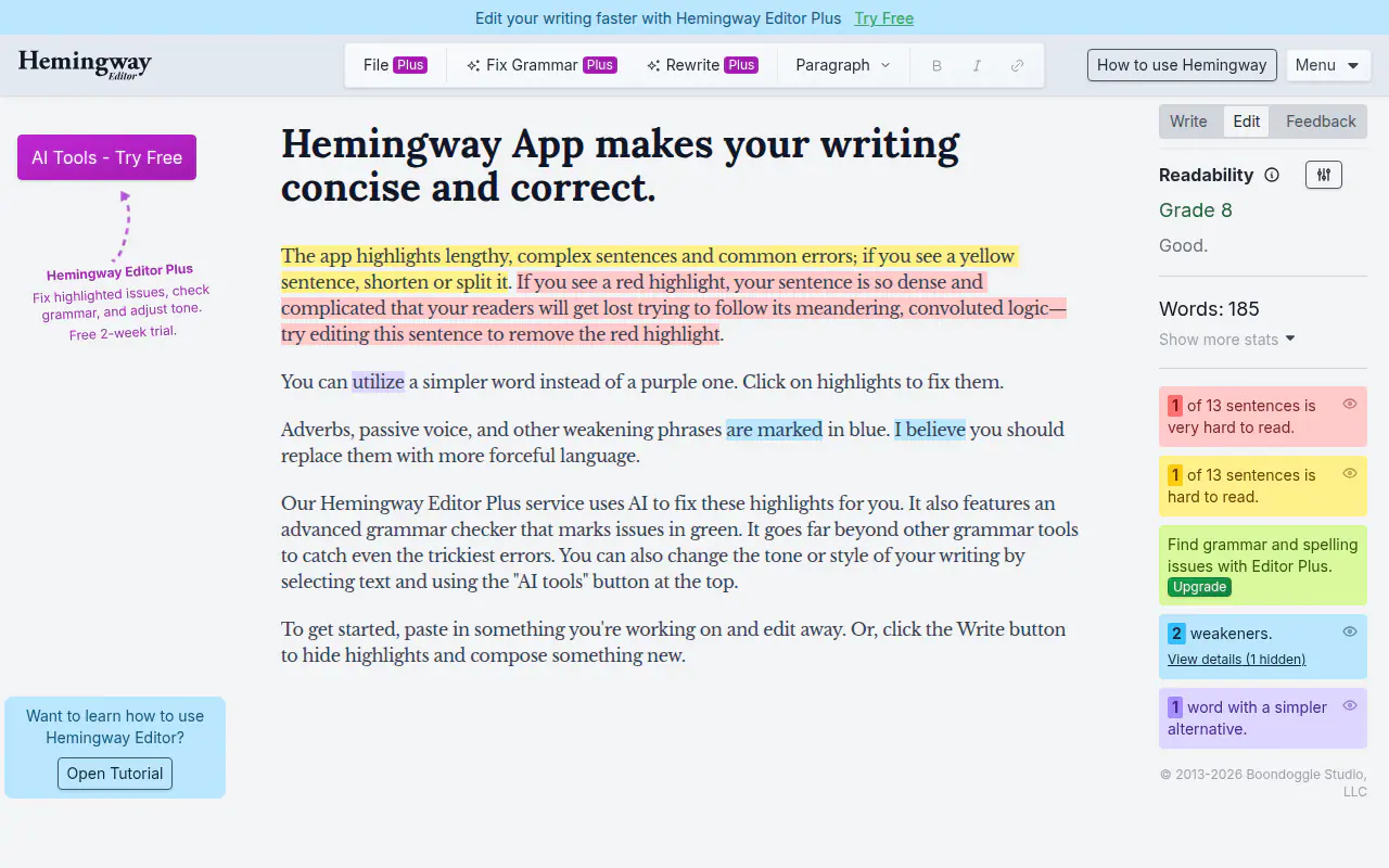 Hemingway App